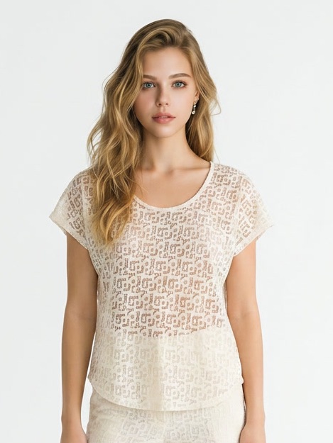 Patterson J. Kincaid Cream Crochet Top
